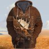 Moose Hunting – Personalized Name 3D Zipper hoodie – Tad 134