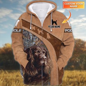 Poodle Hunting Personalized Name 3d Zipper Hoodie